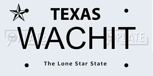 WACHIT Texas License Plate