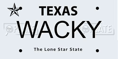 WACKY Texas License Plate