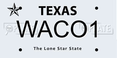 WACO1 Texas License Plate