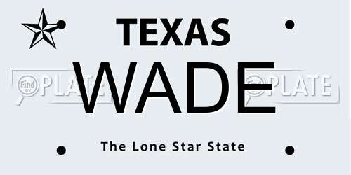 WADE Texas License Plate