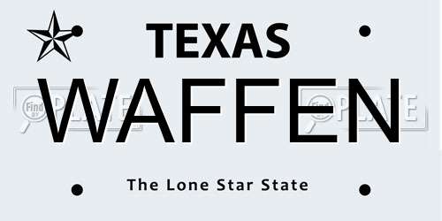 WAFFEN Texas License Plate