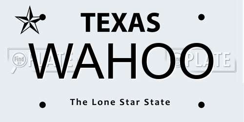 WAHOO Texas License Plate