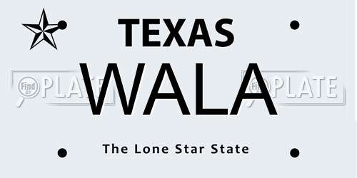 WALA Texas License Plate