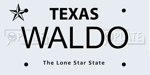 WALDO Texas License Plate