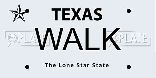 WALK Texas License Plate