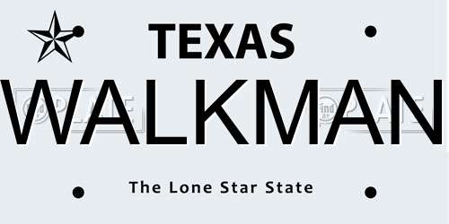 WALKMAN Texas License Plate