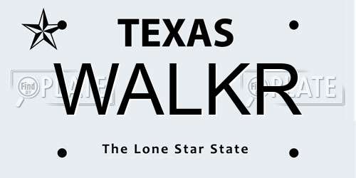 WALKR Texas License Plate