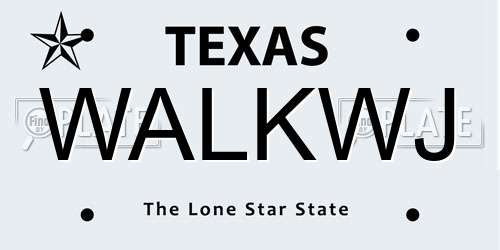 WALKWJ Texas License Plate