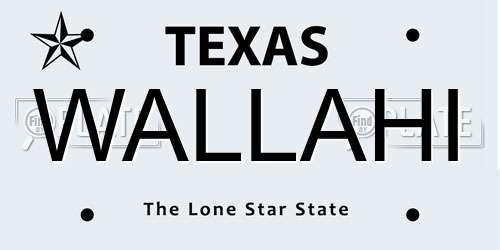 WALLAHI Texas License Plate