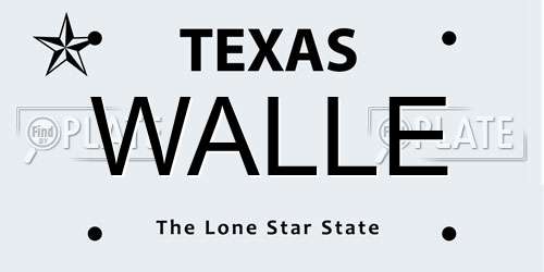WALLE Texas License Plate