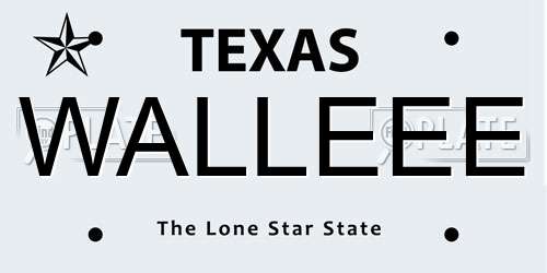 WALLEEE Texas License Plate
