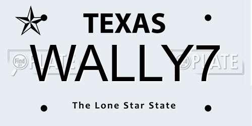 WALLY7 Texas License Plate