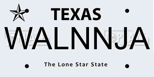 WALNNJA Texas License Plate