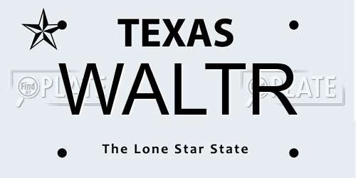 WALTR Texas License Plate