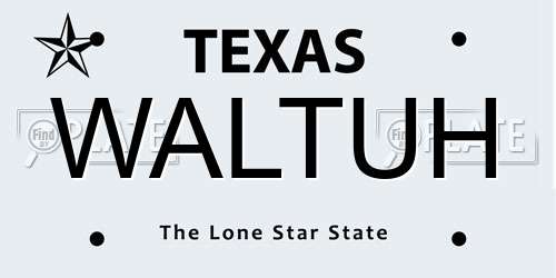 WALTUH Texas License Plate