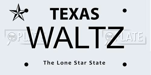 WALTZ Texas License Plate