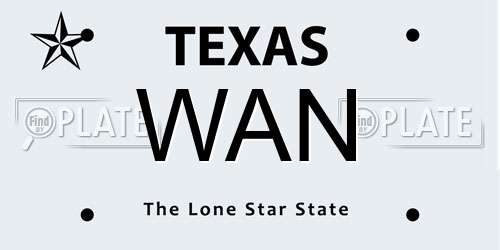 WAN Texas License Plate