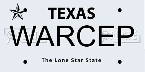WARCEP Texas License Plate