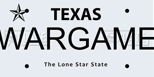 WARGAME Texas License Plate
