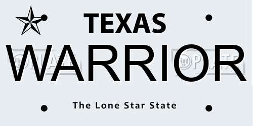 WARRIOR Texas License Plate