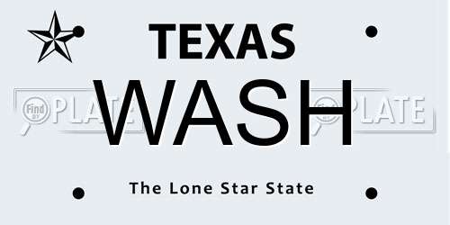 WASH Texas License Plate