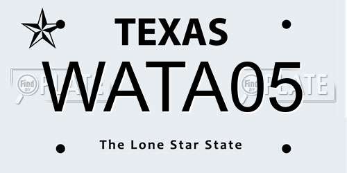 WATA05 Texas License Plate