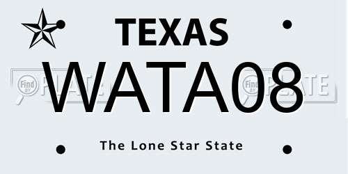WATA08 Texas License Plate