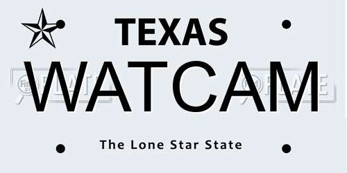 WATCAM Texas License Plate