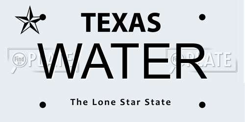 WATER Texas License Plate