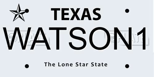 WATSON1 Texas License Plate