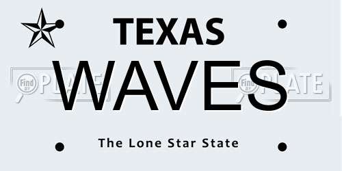 WAVES Texas License Plate