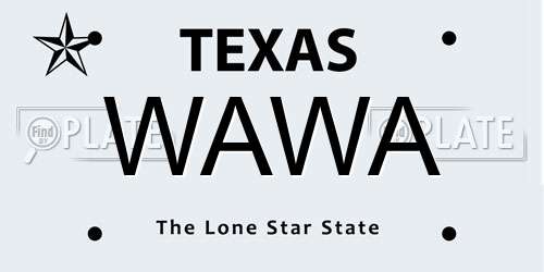 WAWA Texas License Plate