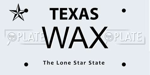 WAX Texas License Plate
