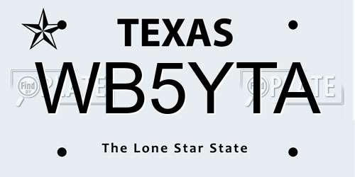 WB5YTA Texas License Plate