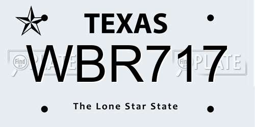 WBR717 Texas License Plate