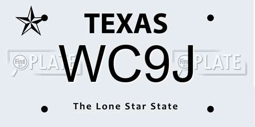 WC9J Texas License Plate