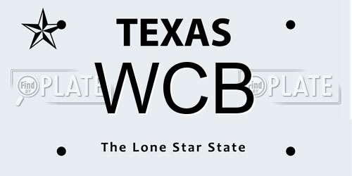 WCB Texas License Plate