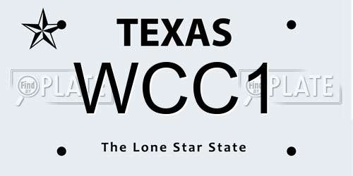 WCC1 Texas License Plate