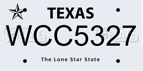 WCC5327 Texas License Plate