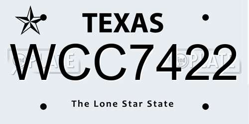 WCC7422 Texas License Plate