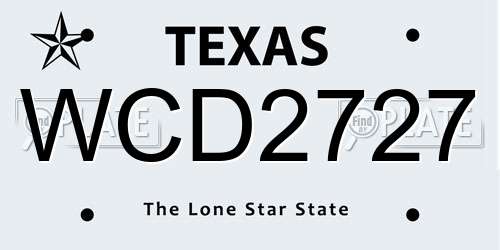 WCD2727 Texas License Plate