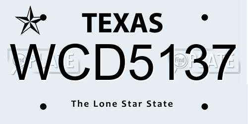 WCD5137 Texas License Plate