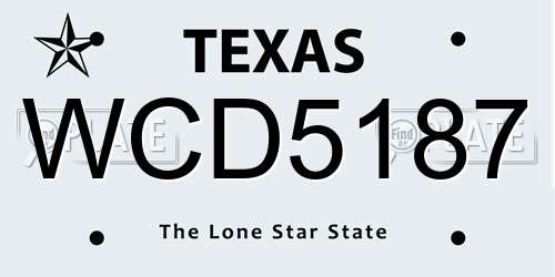 WCD5187 Texas License Plate