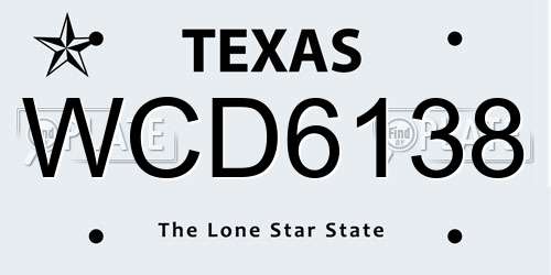 WCD6138 Texas License Plate