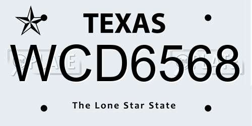 WCD6568 Texas License Plate