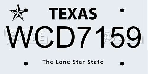 WCD7159 Texas License Plate