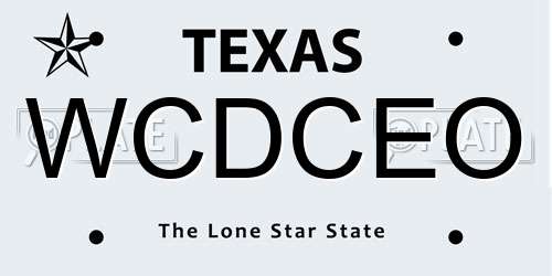 WCDCEO Texas License Plate