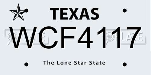 WCF4117 Texas License Plate