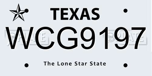 WCG9197 Texas License Plate