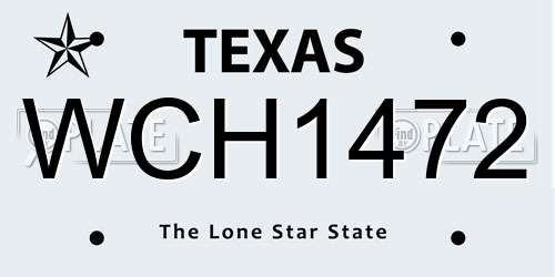 WCH1472 Texas License Plate